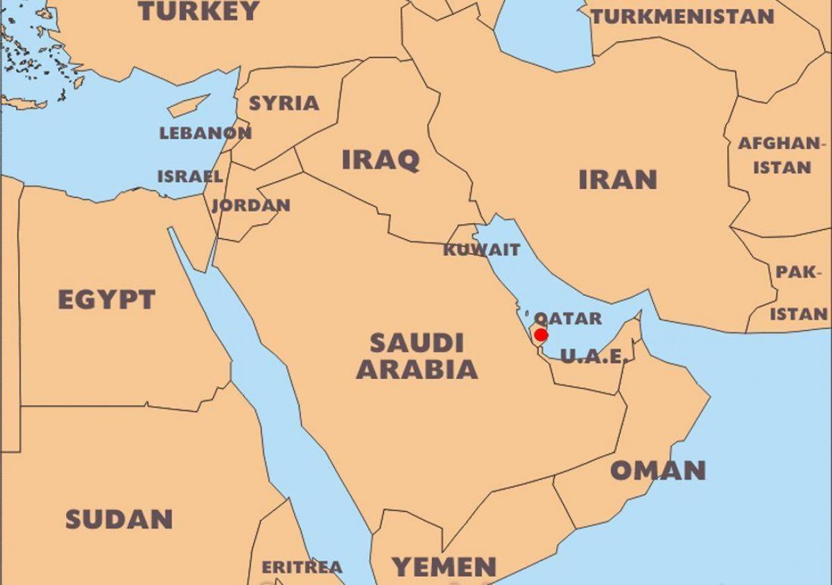 는 세계 지도 카타르 위치