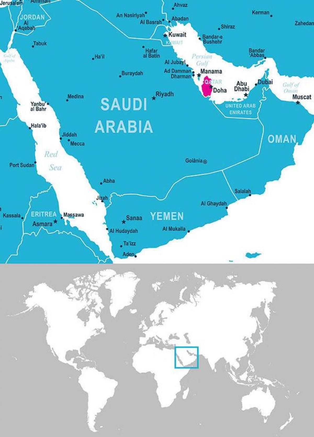 지도의 위치 카타르