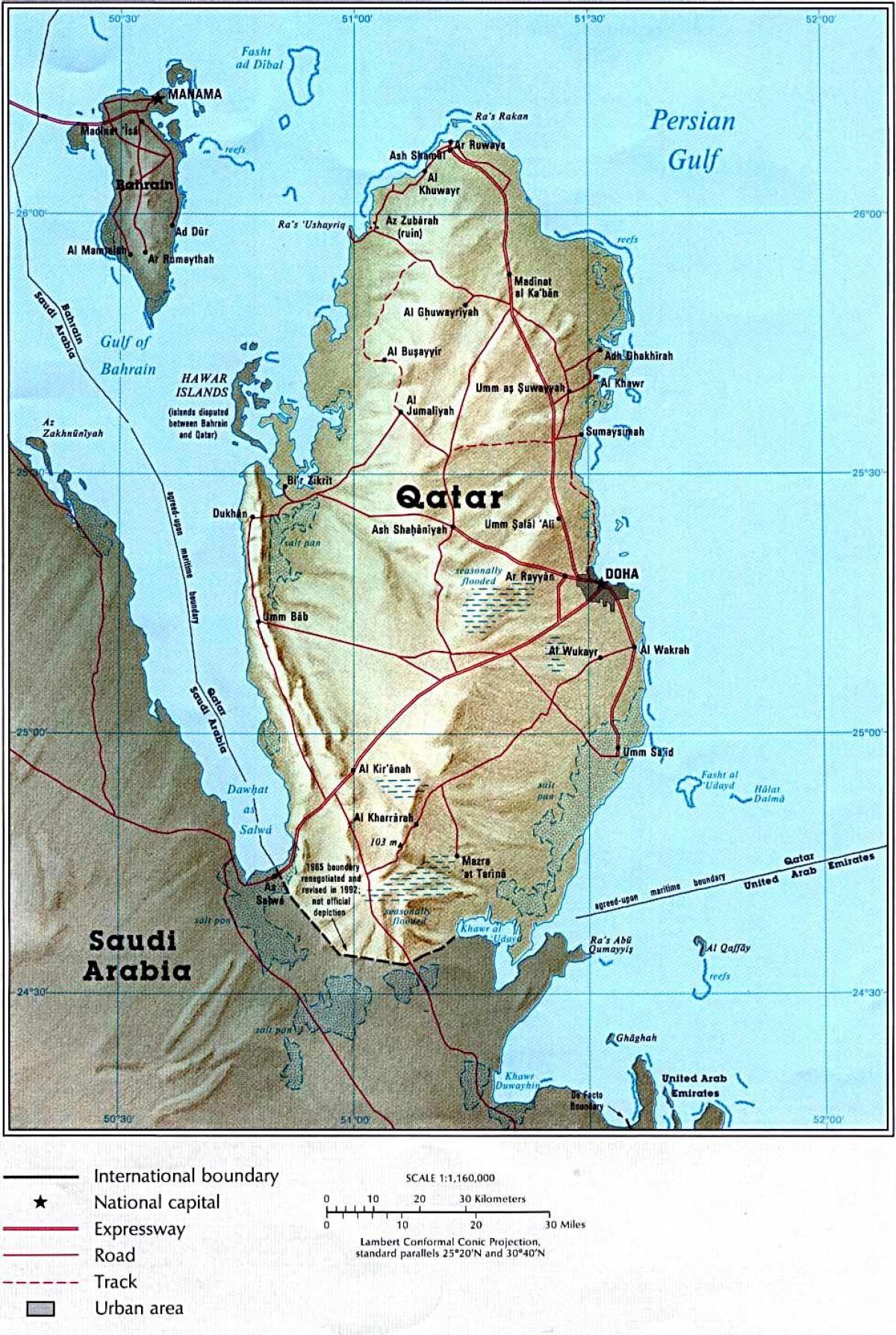 지도 카타르 도로 